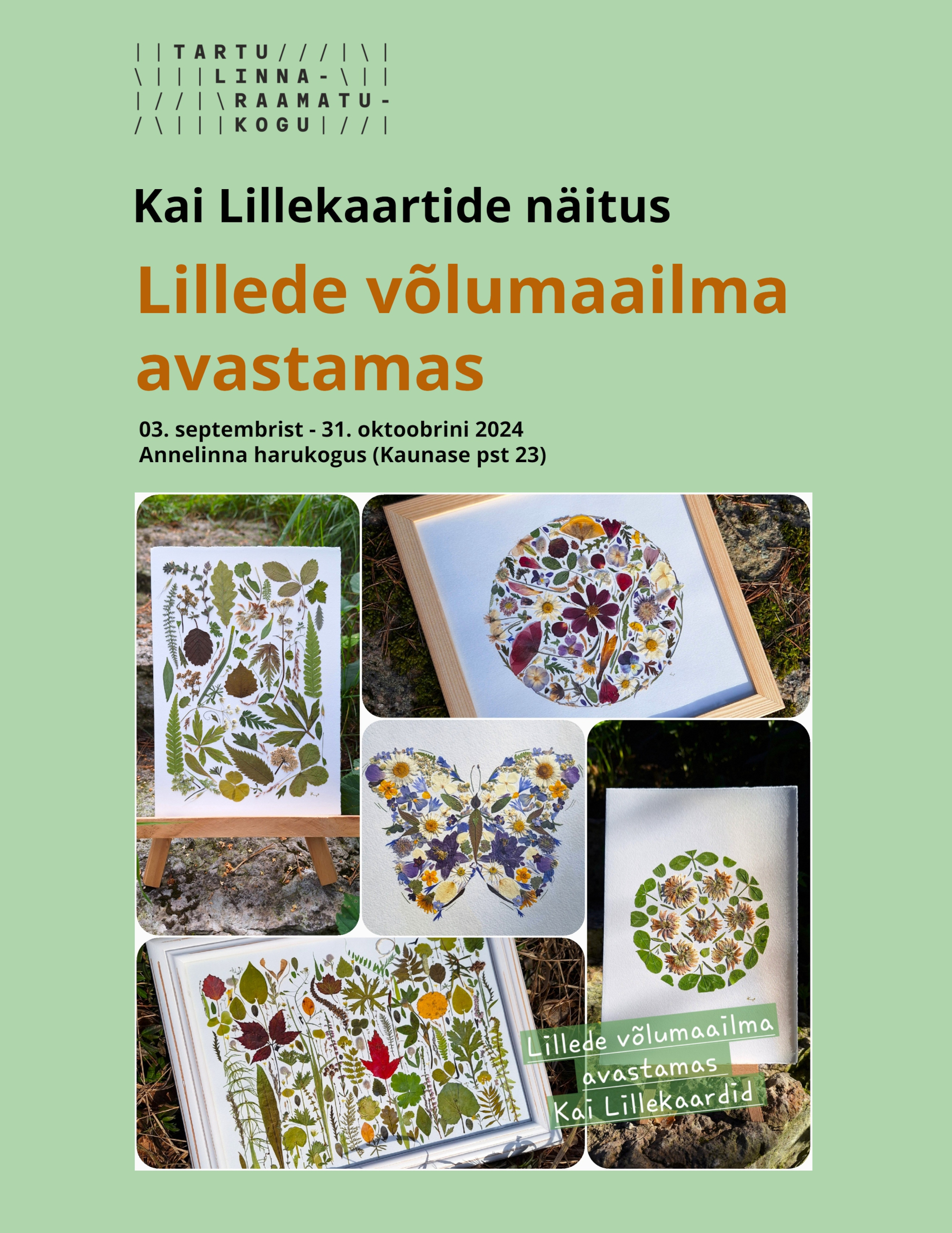 plakat: näitus kai lillekaardid